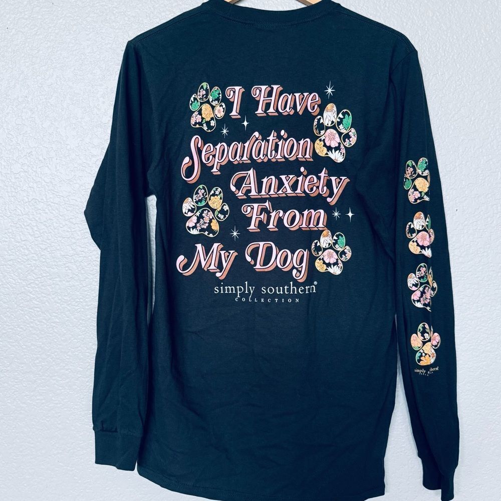 Simply Southern Dog Floral Separation Anxiety T-Shirt Top S